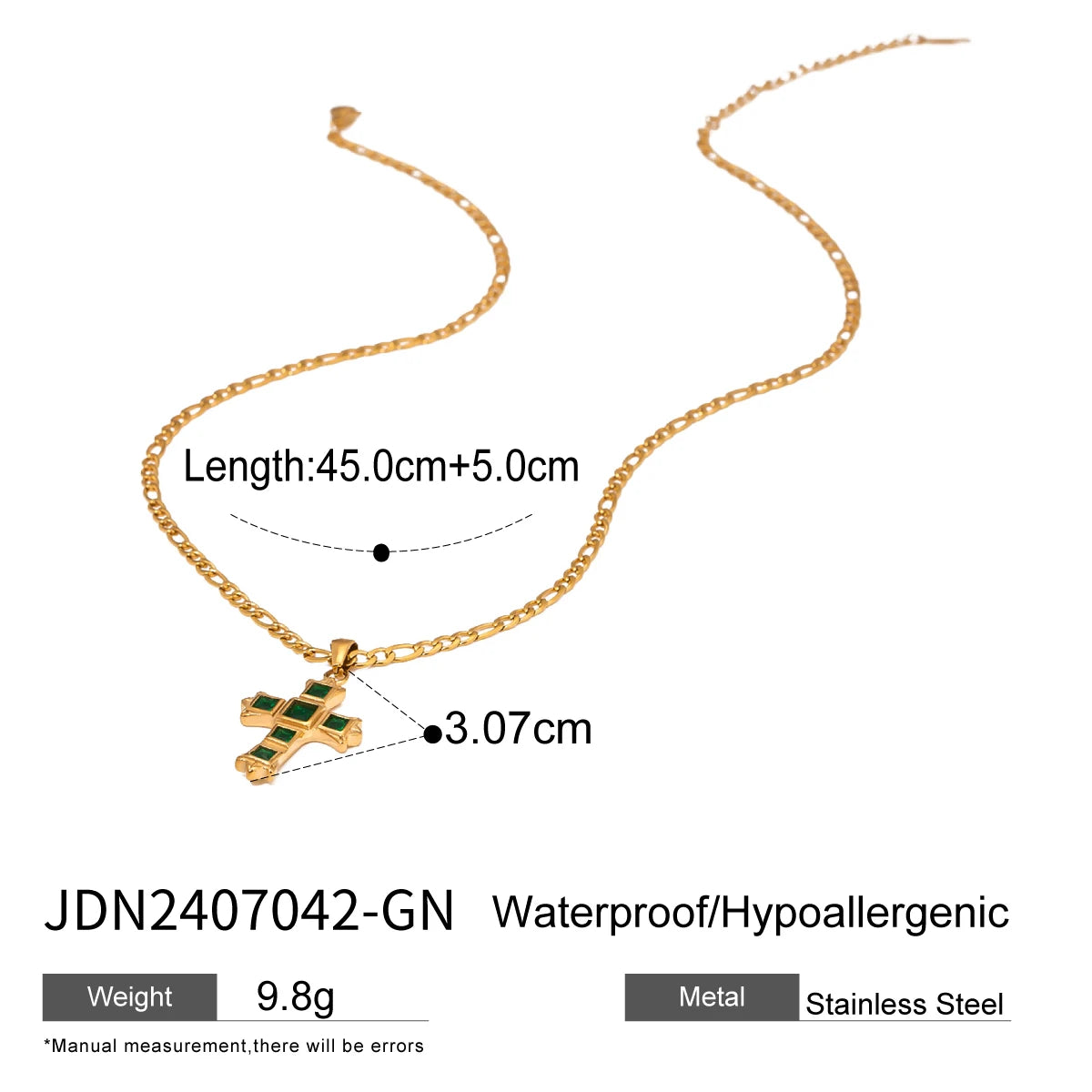 Uworld Gold Color Cross Necklace