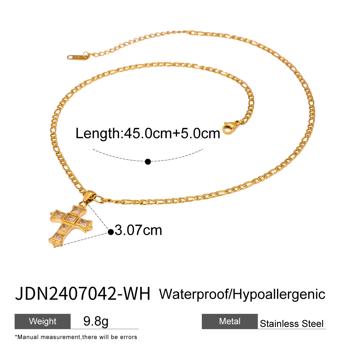 Uworld Gold Color Cross Necklace