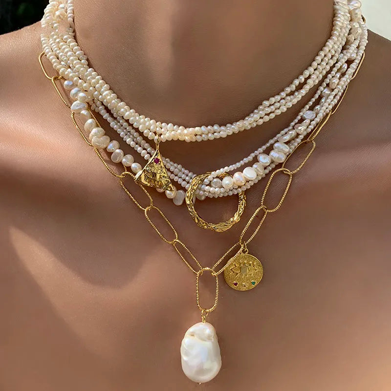 Natural Pearl Layered Necklace
