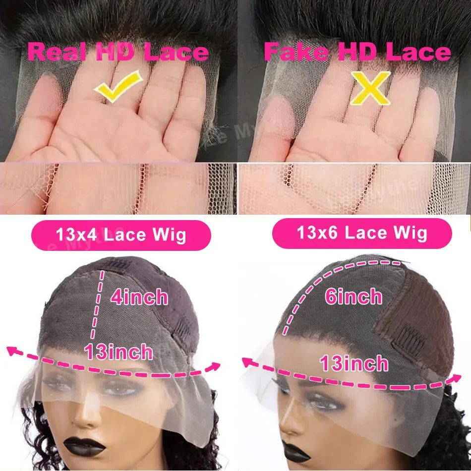 100% Human Hair HD Transparent Loose Deep Wave