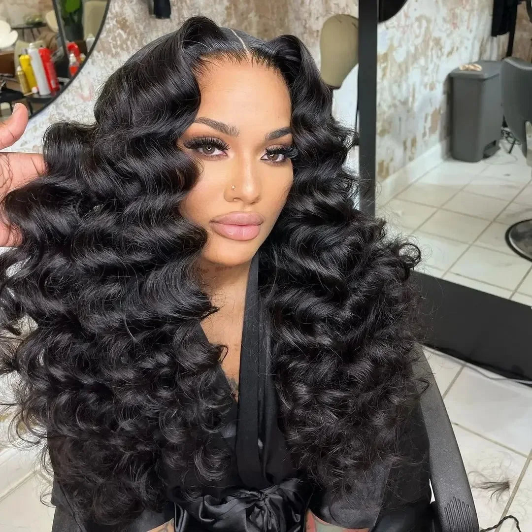 100% Human Hair HD Transparent Loose Deep Wave