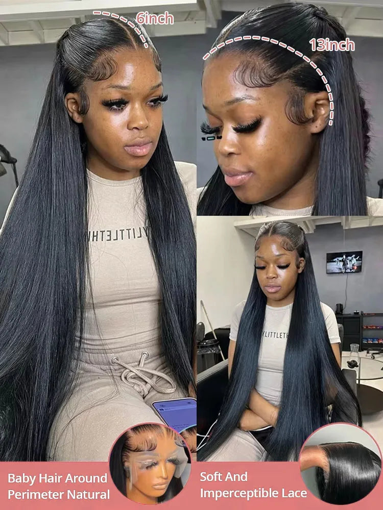 HD 13x6 Bone Straight Lace Front Human Hair Wig
