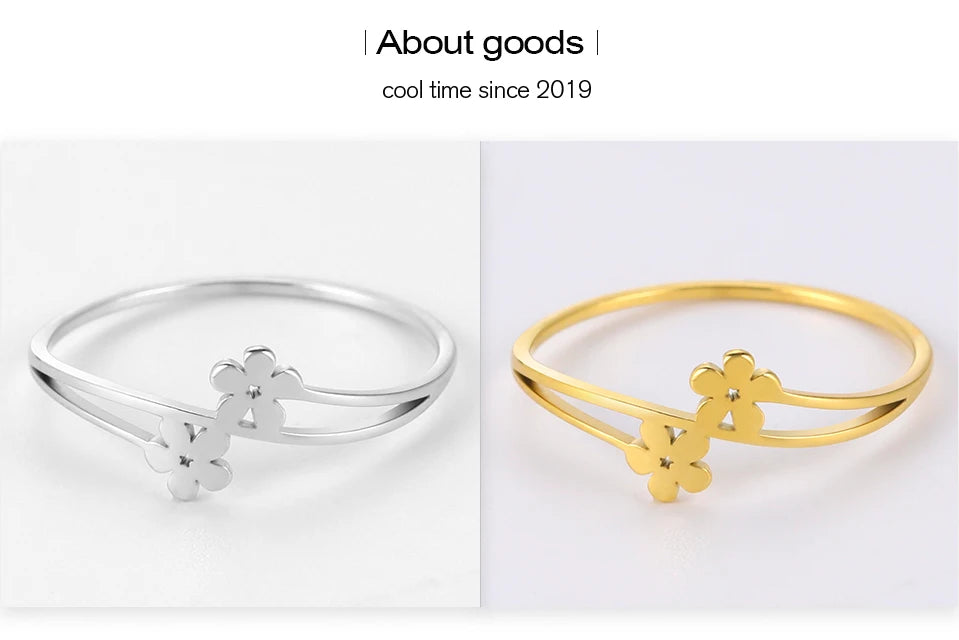 COOLTIME Elegant Flower Rings