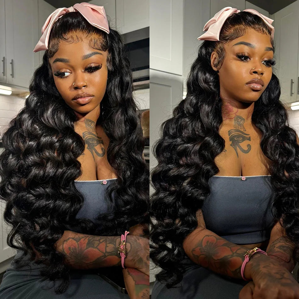 100% Human Hair HD Transparent Loose Deep Wave