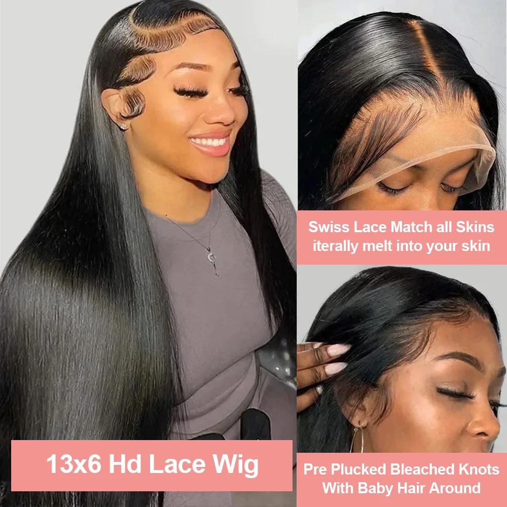 HD 13x6 Bone Straight Lace Front Human Hair Wig