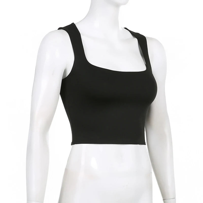 Sleeveless Collar Crop Top