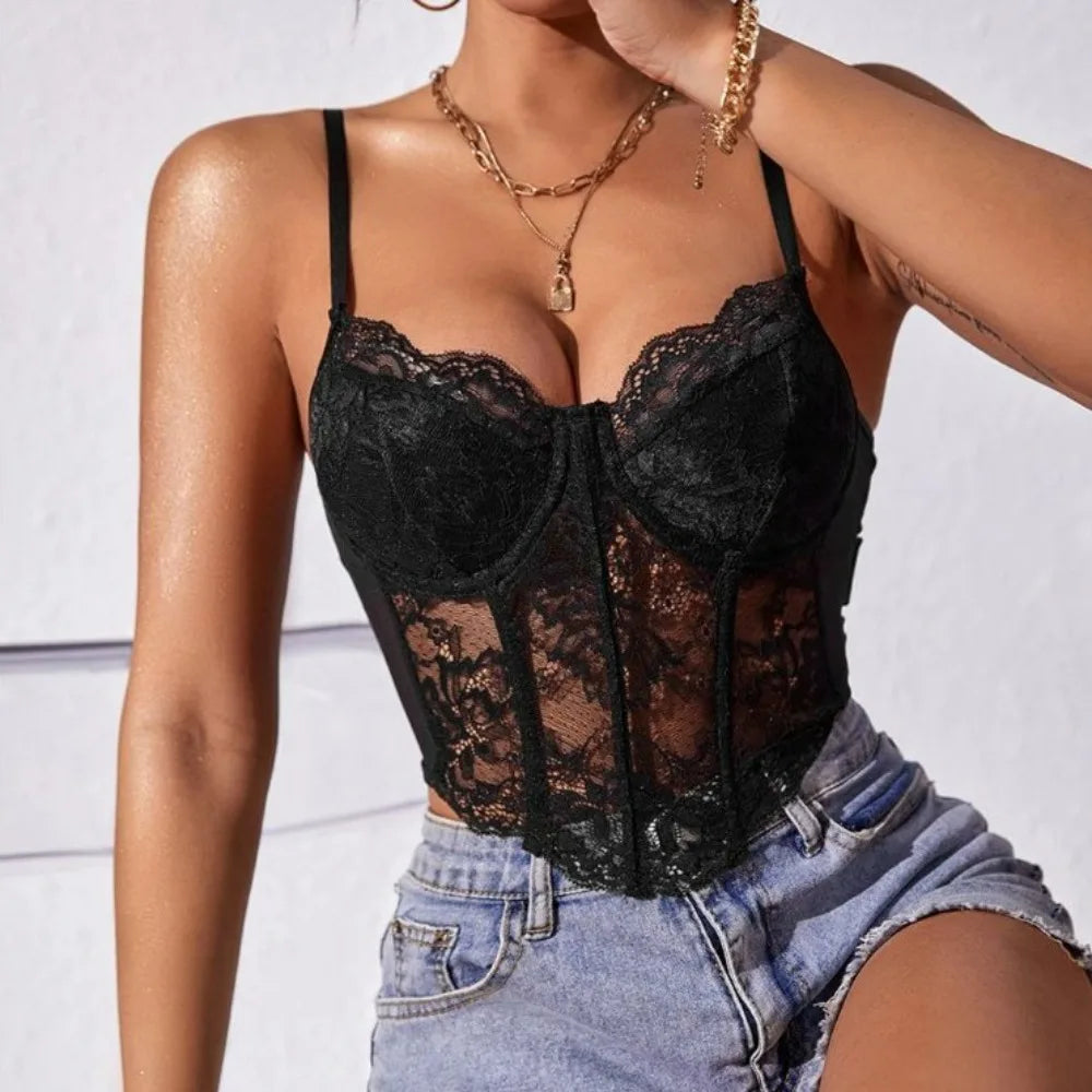 Elegant Hollow Lace Tops