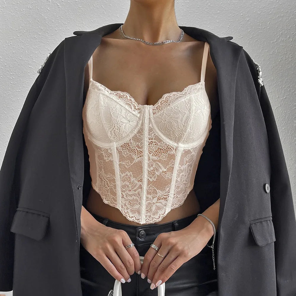 Elegant Hollow Lace Tops