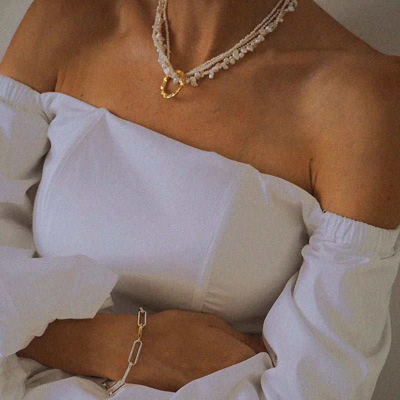 Natural Pearl Layered Necklace
