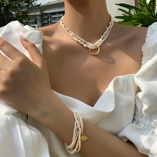 Natural Pearl Layered Necklace