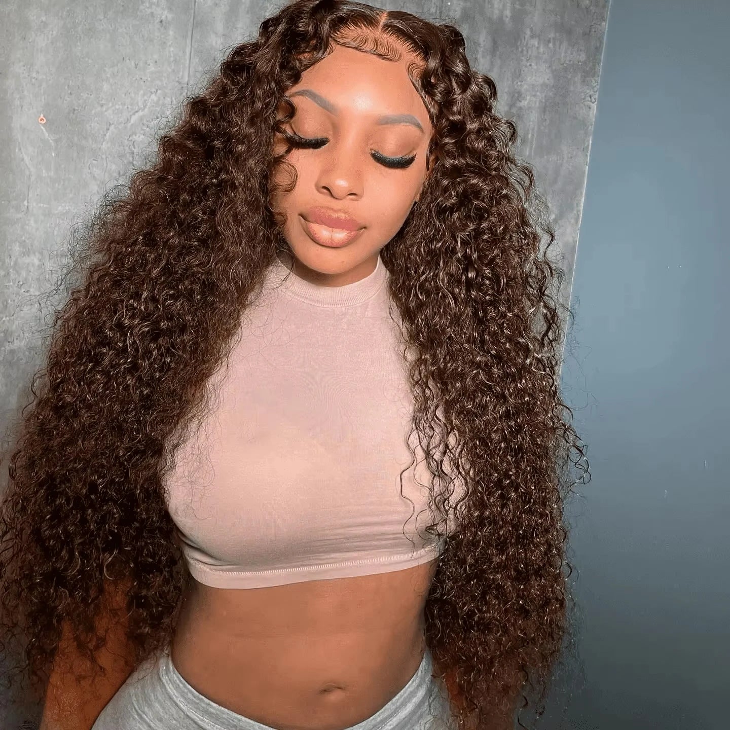Brown Curly Human Hair