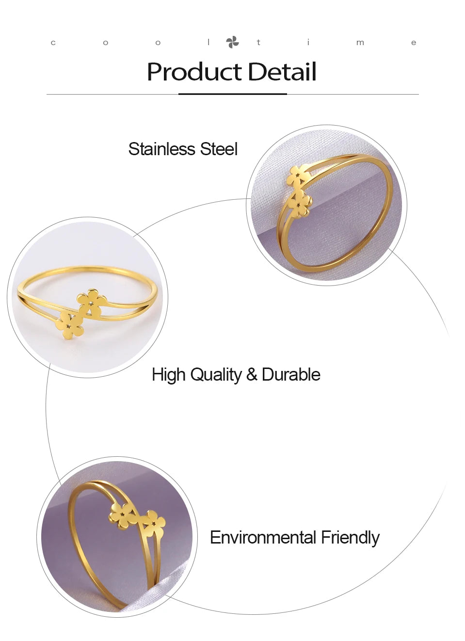 COOLTIME Elegant Flower Rings