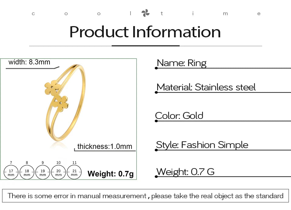 COOLTIME Elegant Flower Rings