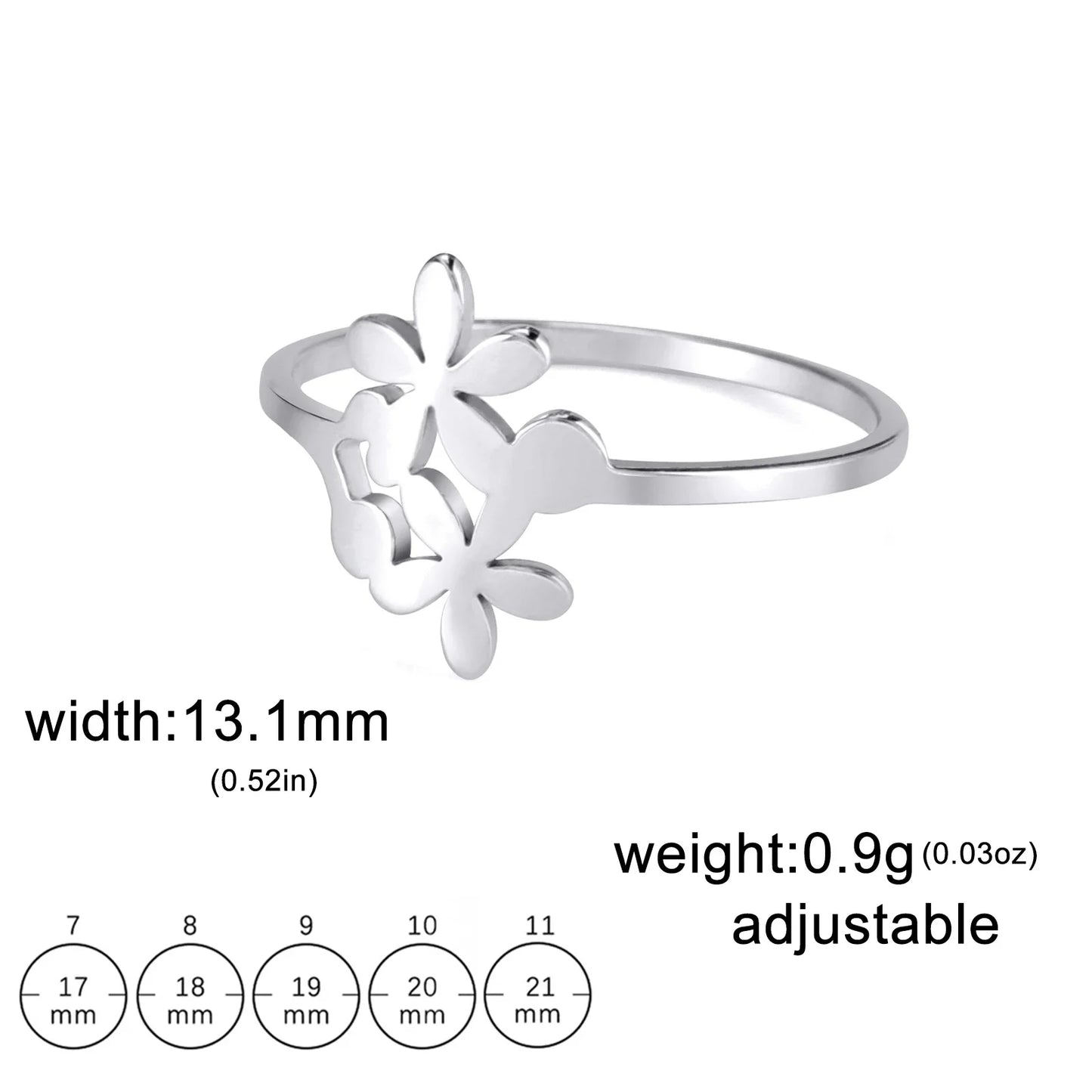 COOLTIME Elegant Flower Rings