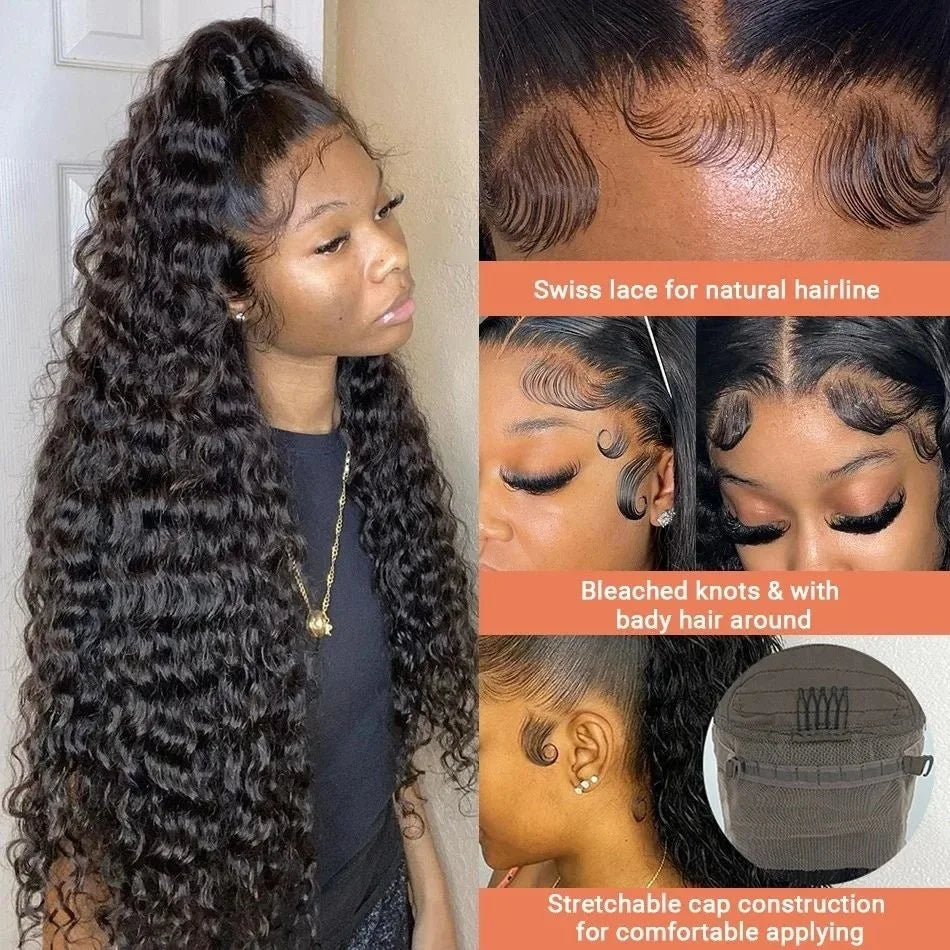 250 Density Deep Wave Lace Front Wig