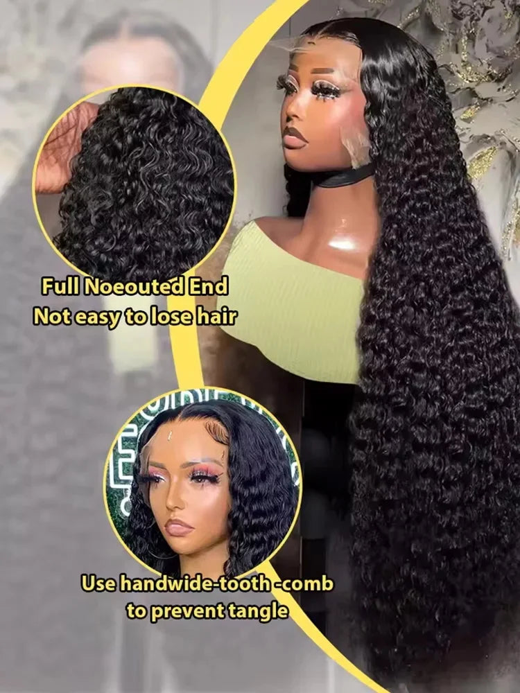40 Inch Deep Wave Wigs Human Hair