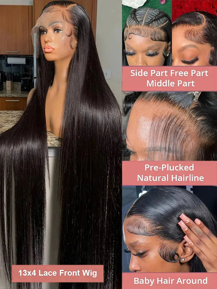 HD 13x6 Bone Straight Lace Front Human Hair Wig
