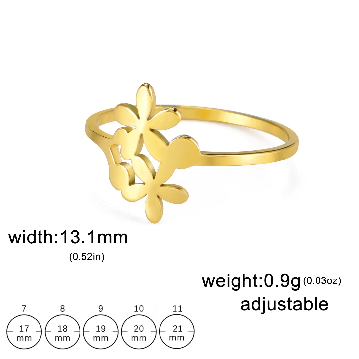 COOLTIME Elegant Flower Rings