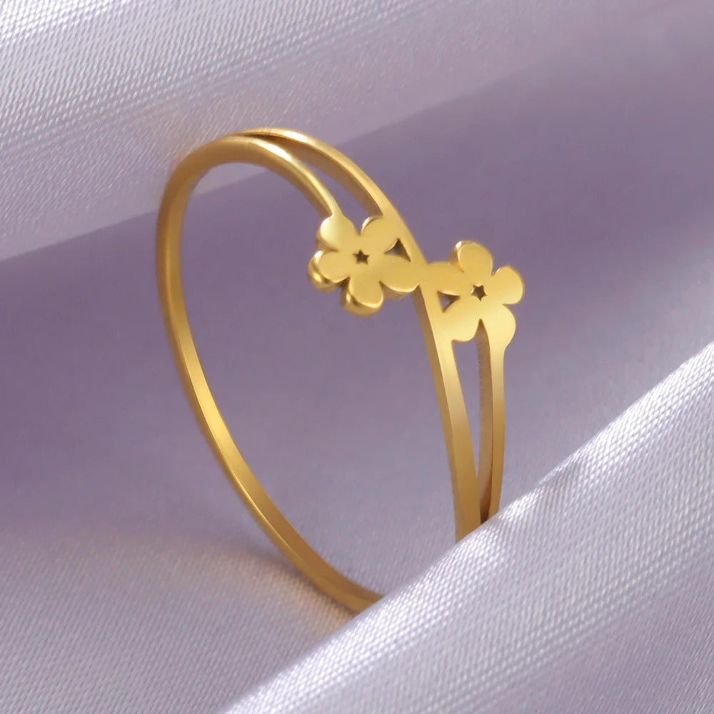 COOLTIME Elegant Flower Rings