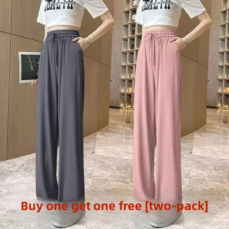 Thin Silk Wide Pants