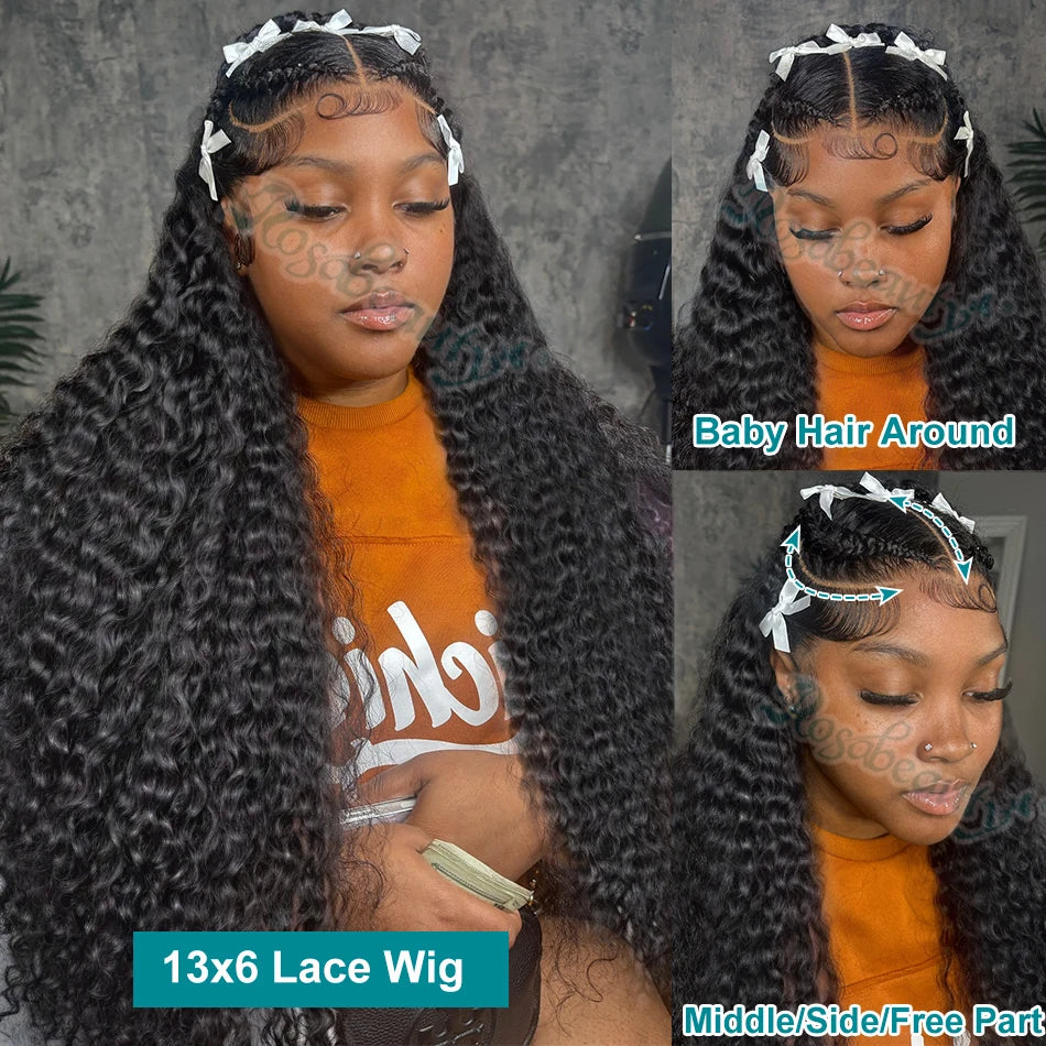 Water Wave Curly Lace Frontal Wigs
