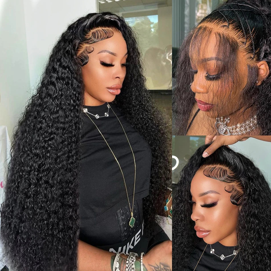 Water Wave Curly Lace Frontal Wigs