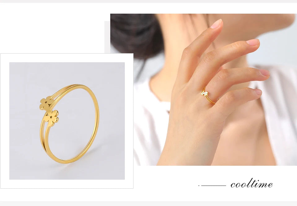 COOLTIME Elegant Flower Rings