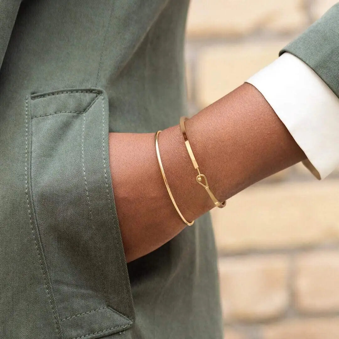 Thin Cuff Bangle Hook Bracelet