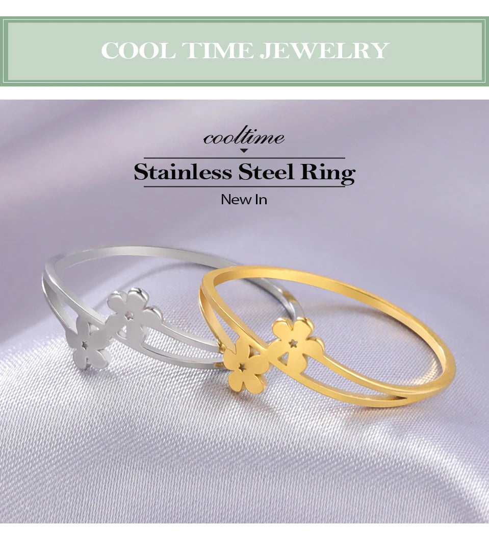 COOLTIME Elegant Flower Rings