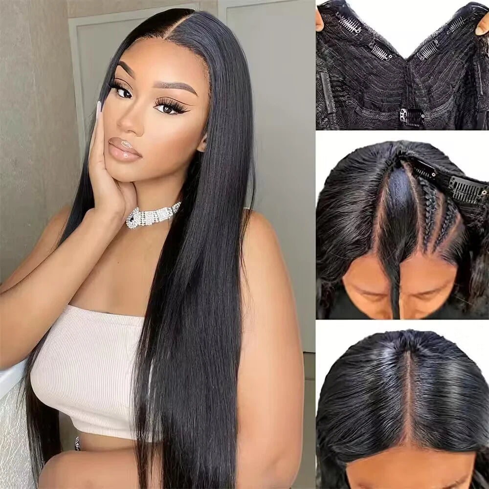 Mongolian Straight V Part Human Hair