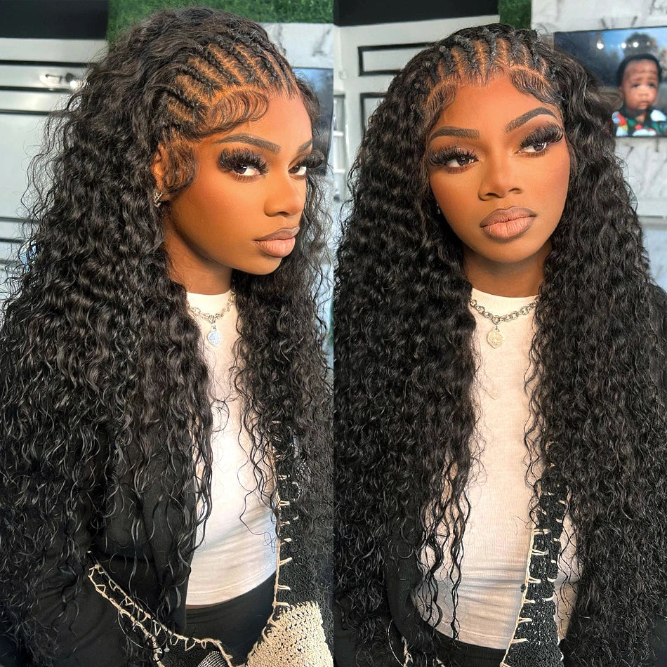 Water Wave Curly Lace Frontal Wigs