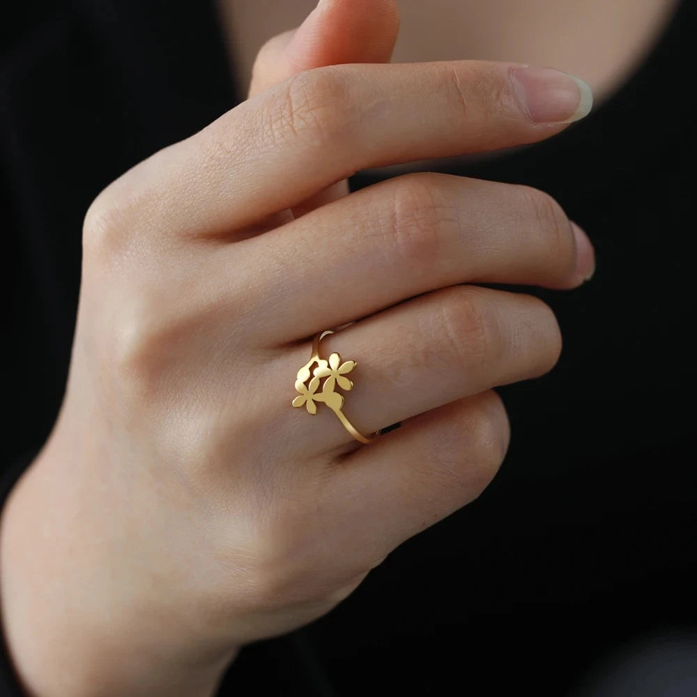 COOLTIME Elegant Flower Rings