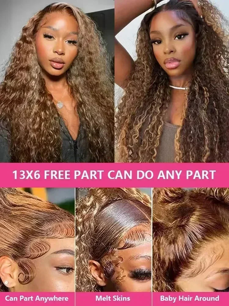 Ombre Deep Wave HD Lace Front Wigs
