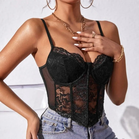 Elegant Hollow Lace Tops