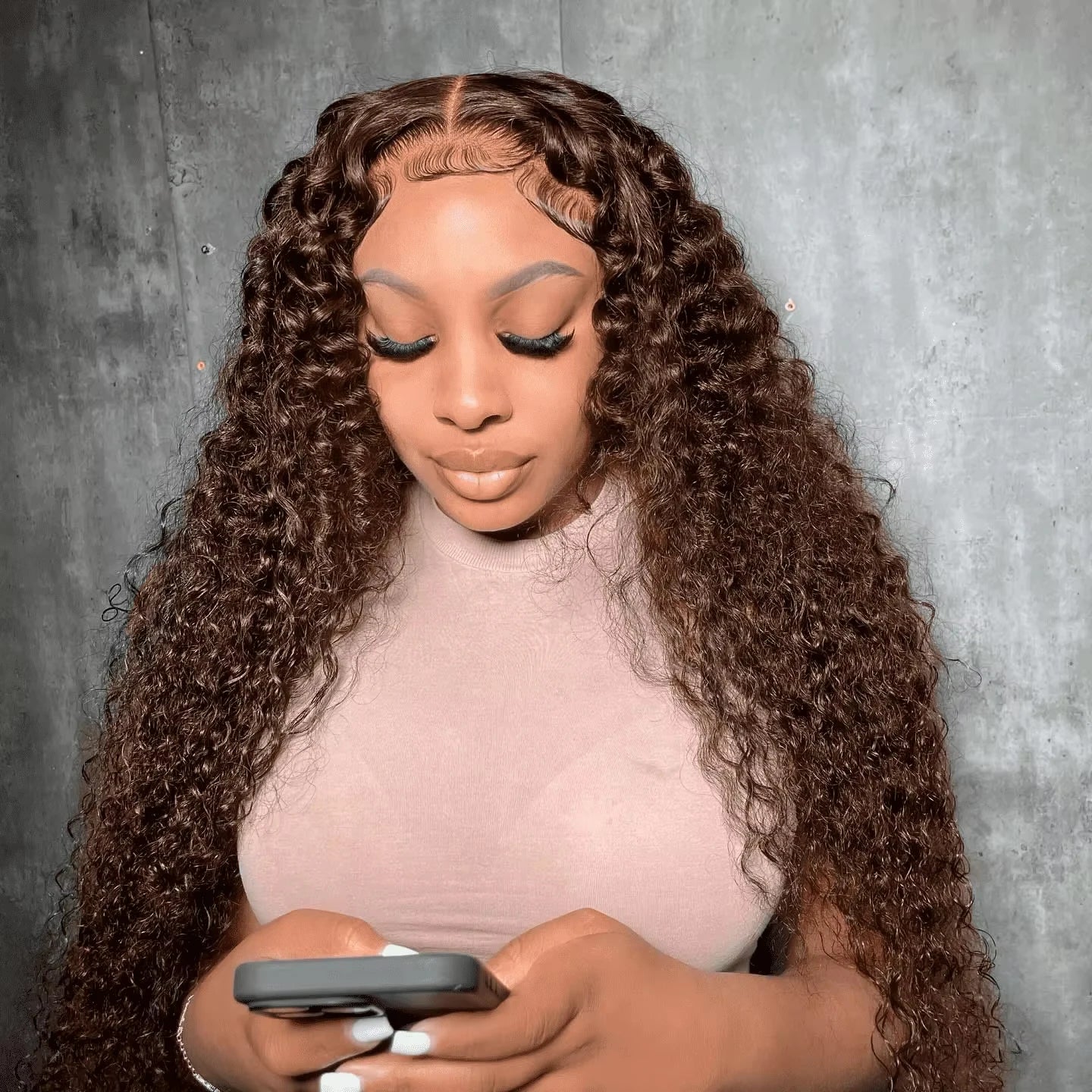 Brown Curly Human Hair