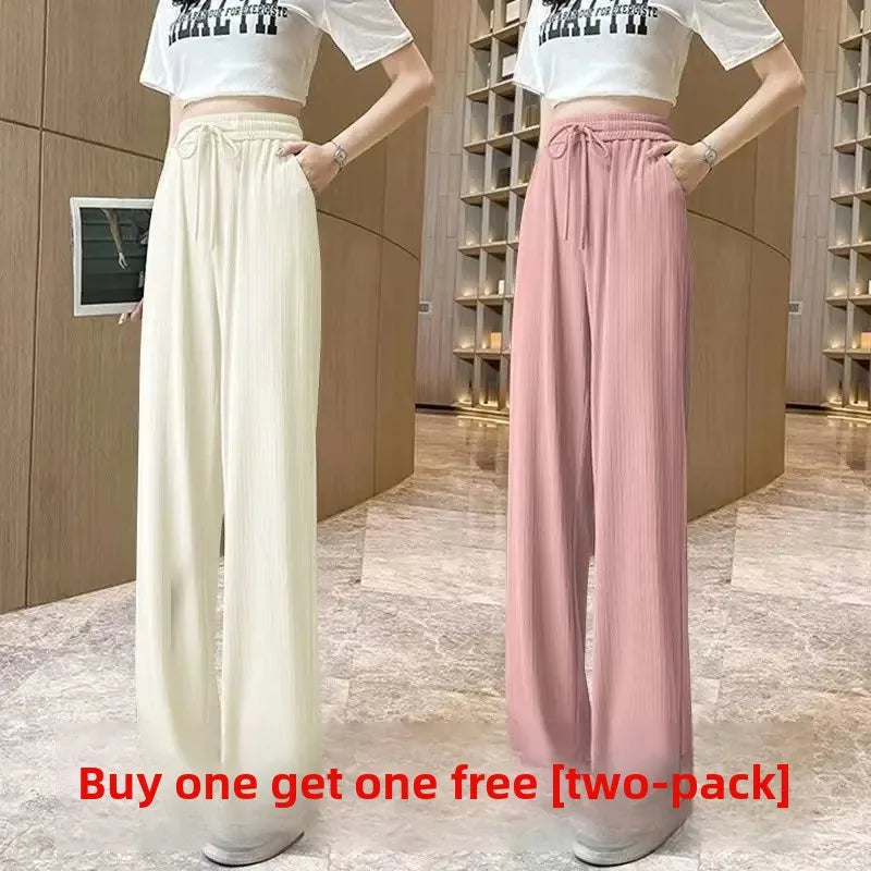 Thin Silk Wide Pants