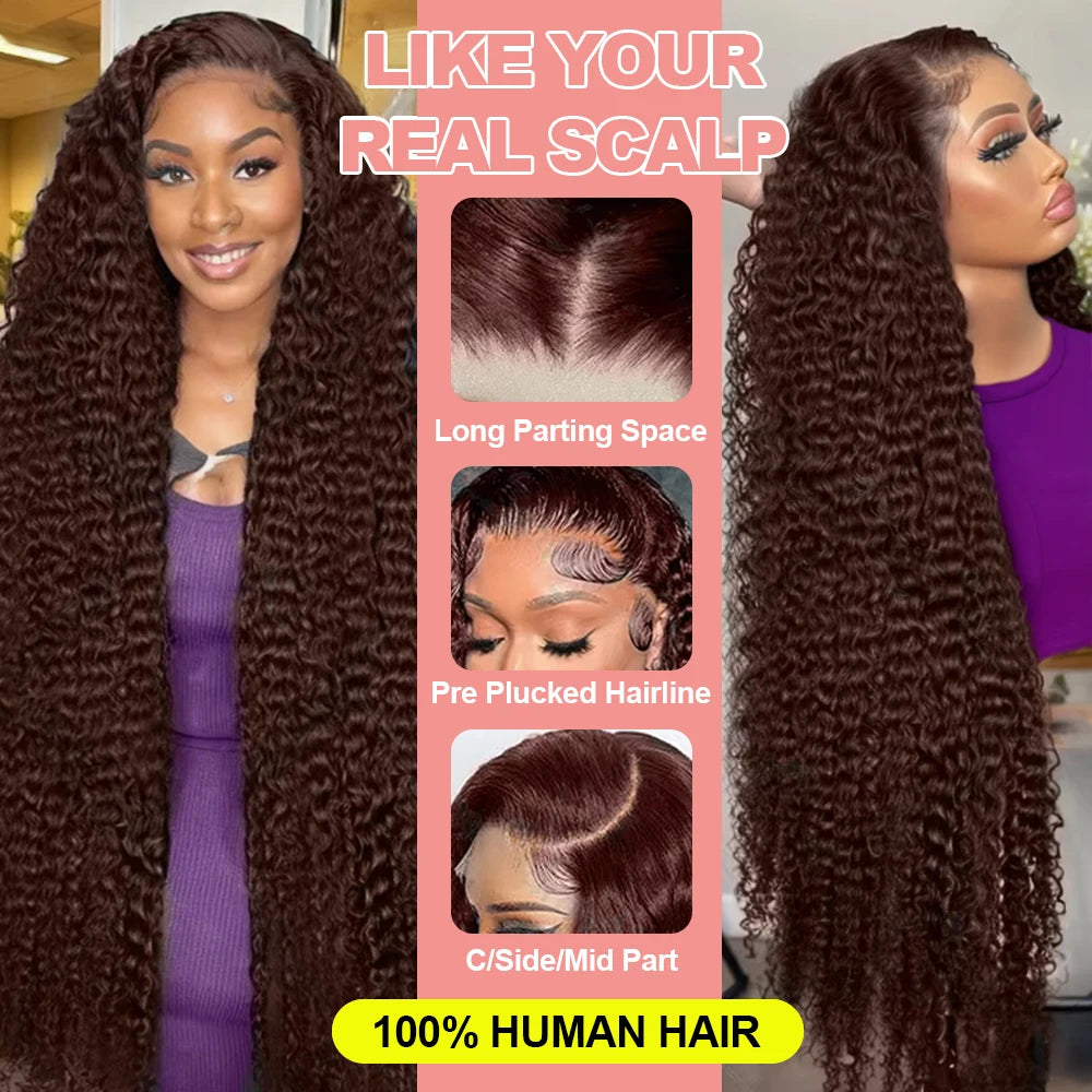 Brown Curly Human Hair
